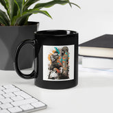 Inspirational black glossy mug with Be Bold Be Fearless text